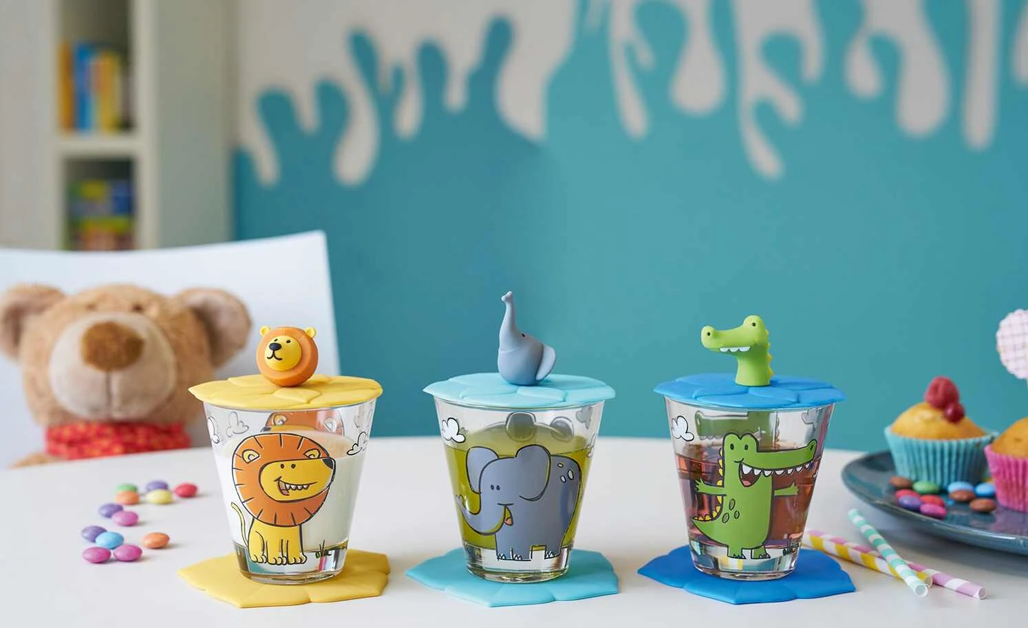 LEONARDO Kinder Trink - Set 9-tlg. Löwe / Krokodil / Elefant Bambini 1 LEONARDO Kinder Trink - Set 9-tlg. Löwe / Krokodil / Elefant Bambini